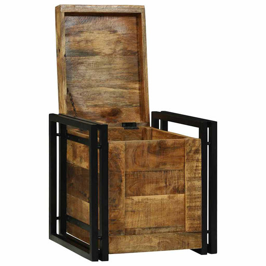 vidaXL Κουτί αποθήκευσης 40 x 40 x 40 cm Στερεό ξύλο μάνγκο