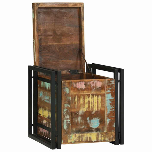 vidaXL Κουτί αποθήκευσης Πολύχρωμο 40 x 40 x 40 cm Μασίφ ξύλο ακακίας