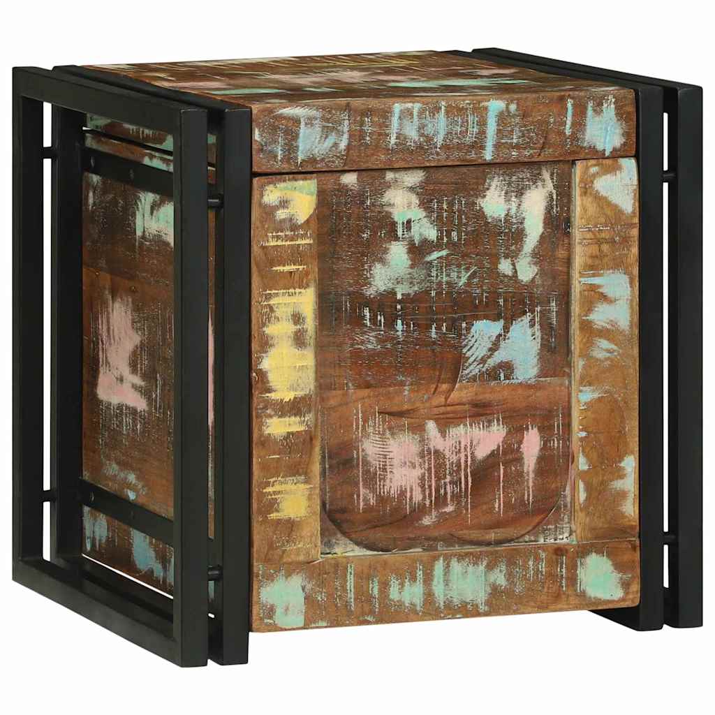 vidaXL Κουτί αποθήκευσης Πολύχρωμο 40 x 40 x 40 cm Μασίφ ξύλο ακακίας