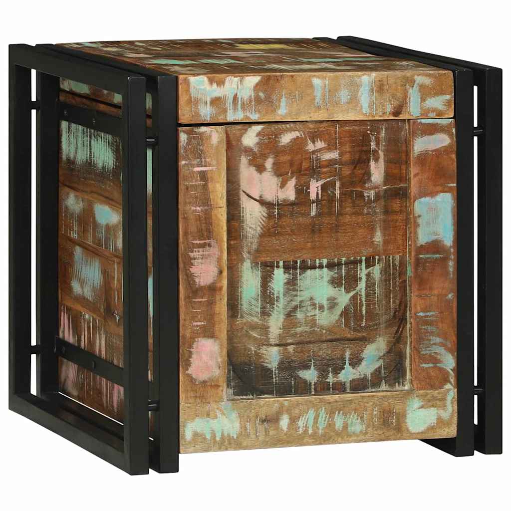 vidaXL Κουτί αποθήκευσης Πολύχρωμο 40 x 40 x 40 cm Μασίφ ξύλο ακακίας