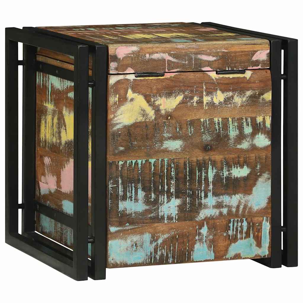 vidaXL Κουτί αποθήκευσης Πολύχρωμο 40 x 40 x 40 cm Μασίφ ξύλο ακακίας