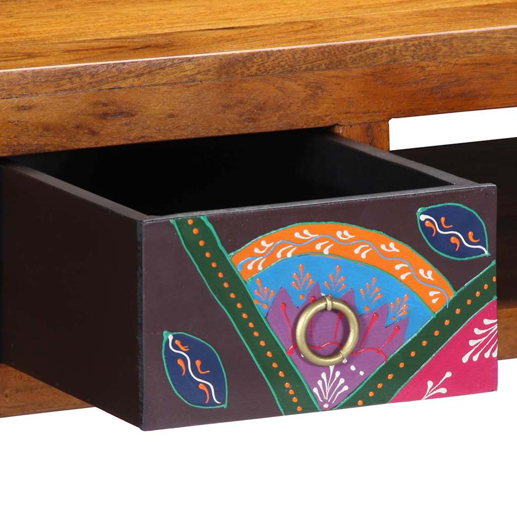 vidaXL Γραφείο με συρτάρι Καφέ 110 x 50 x 73 εκ Μασίφ ξύλο ακακίας