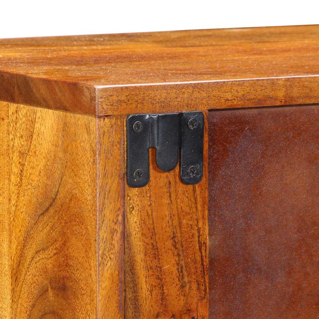 vidaXL Κομοδίνο με συρτάρι Καφέ 35 x 30 x 22 εκ. Μασίφ ξύλο ακακίας