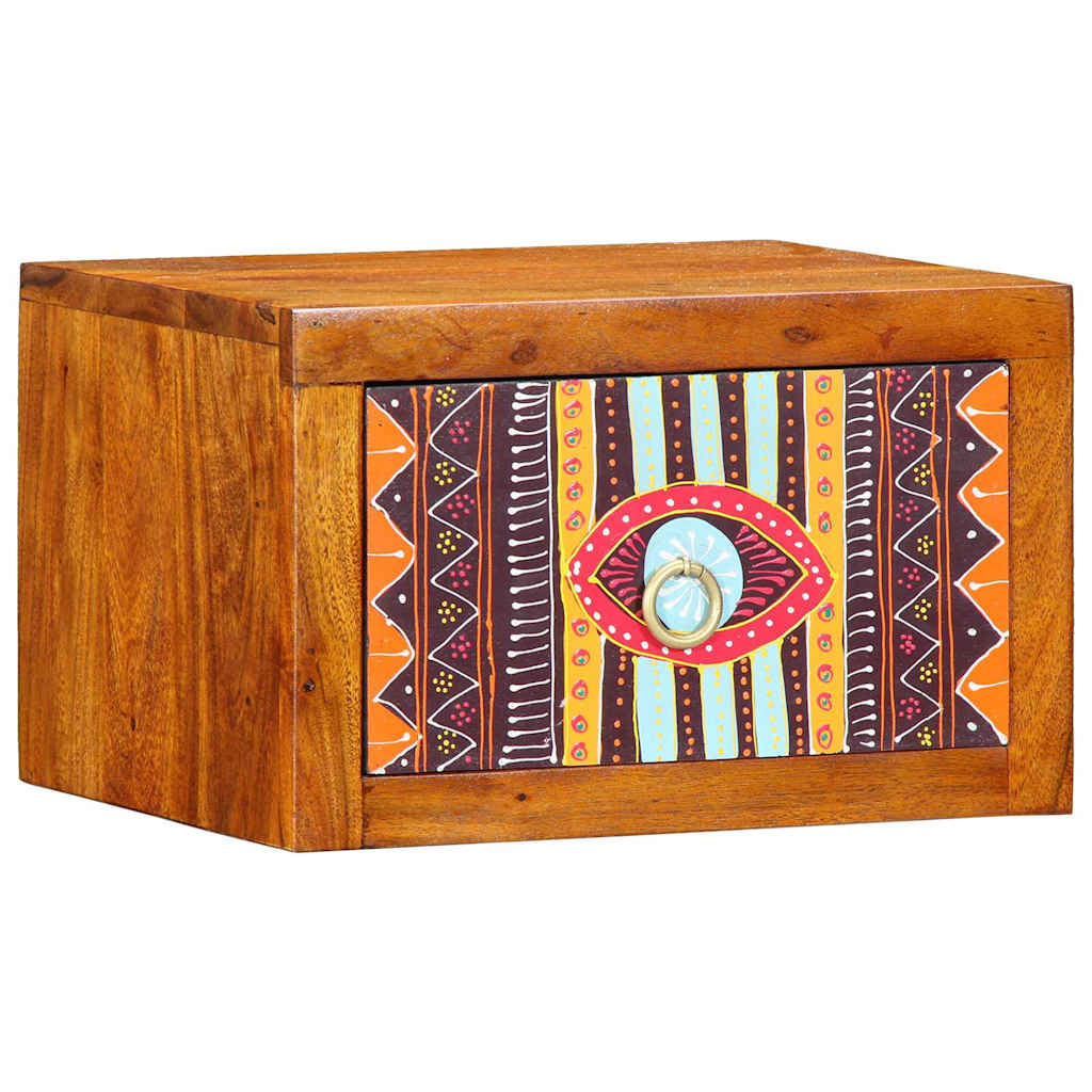 vidaXL Κομοδίνο με συρτάρι Καφέ 35 x 30 x 22 εκ. Μασίφ ξύλο ακακίας