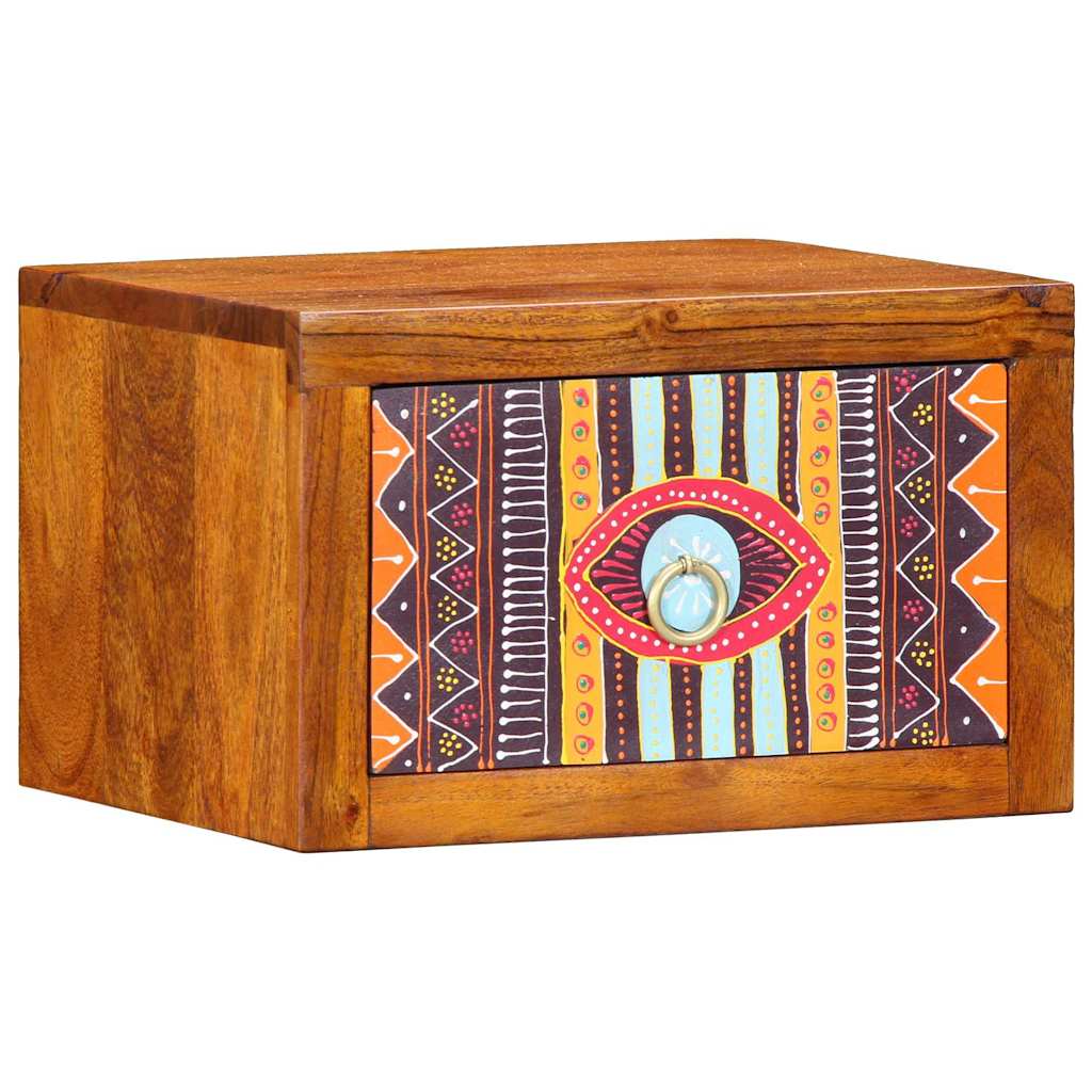 vidaXL Κομοδίνο με συρτάρι Καφέ 35 x 30 x 22 εκ. Μασίφ ξύλο ακακίας