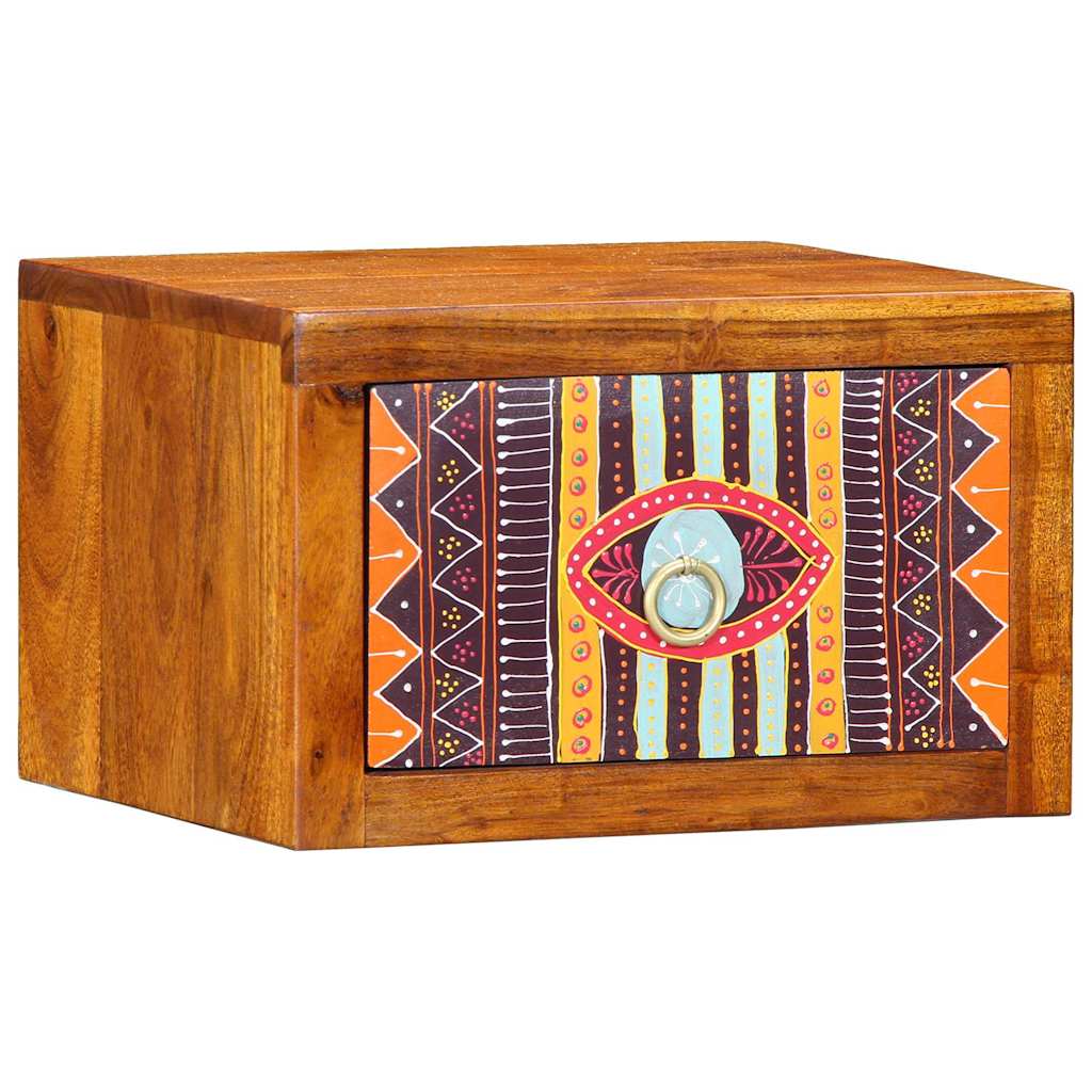 vidaXL Κομοδίνο με συρτάρι Καφέ 35 x 30 x 22 εκ. Μασίφ ξύλο ακακίας