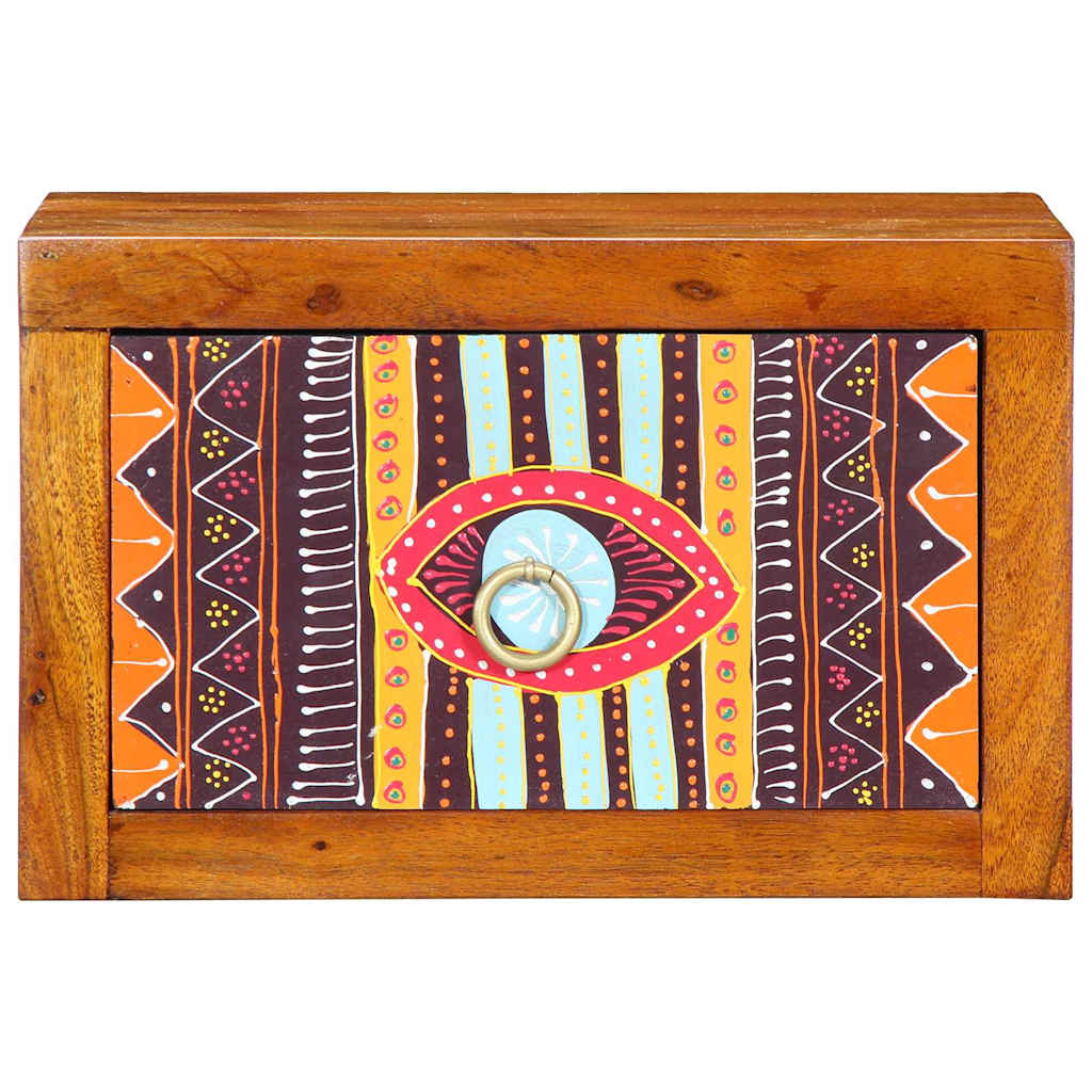 vidaXL Κομοδίνο με συρτάρι Καφέ 35 x 30 x 22 εκ. Μασίφ ξύλο ακακίας