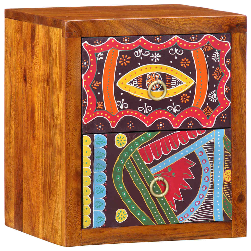 vidaXL Κομοδίνο με συρτάρι Καφέ 35 x 30 x 40 εκ. Μασίφ ξύλο ακακίας