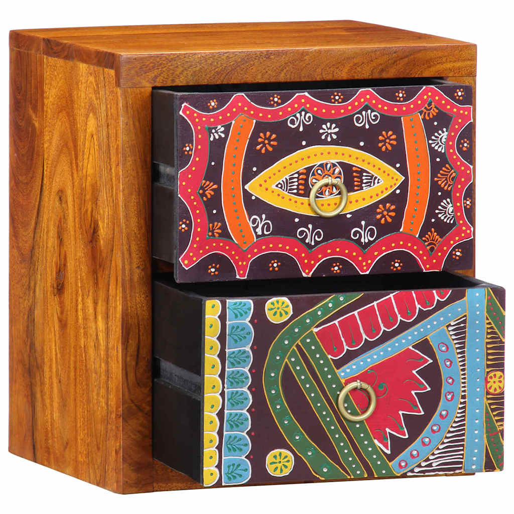 vidaXL Κομοδίνο με συρτάρι Καφέ 35 x 30 x 40 εκ. Μασίφ ξύλο ακακίας