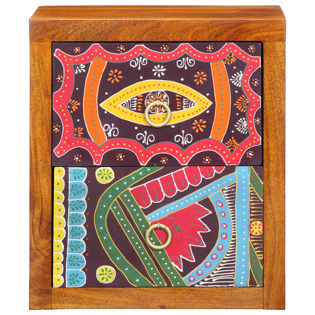 vidaXL Κομοδίνο με συρτάρι Καφέ 35 x 30 x 40 εκ. Μασίφ ξύλο ακακίας