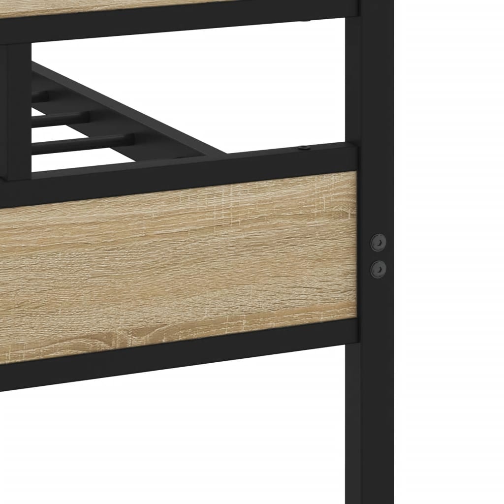 vidaXL Σκελετός Κρεβ. Χωρίς Στρώμα Sonoma Δρυς 90x190 εκ. Μεταλλικό
