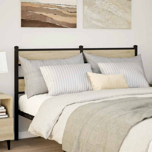 vidaXL Ανταλλακτικό κεφαλάρι Sonoma Δρυς 135 εκ. Σιδερένιο/Επεξεργασμένο Ξύλο