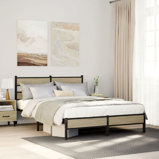 vidaXL Πλαίσιο Κρεβατιού Χωρ. Στρώμα Sonoma Δρυς 160x200 εκ. Επ. Ξύλο
