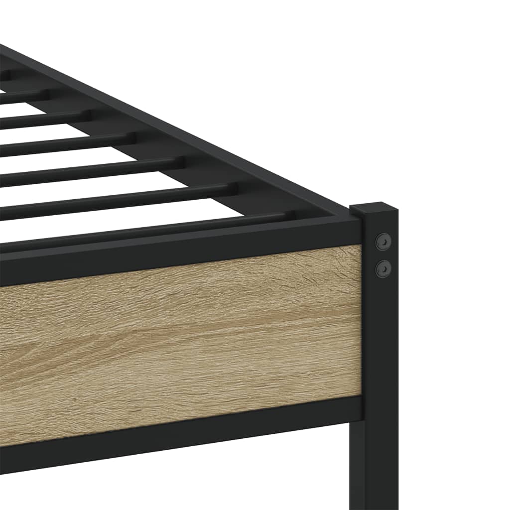 vidaXL Σκελετός Κρεβ. Χωρίς Στρώμα Sonoma Δρυς 140x200 εκ. Μεταλλικό