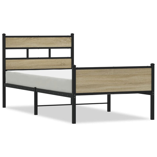 vidaXL Πλαίσιο Κρεβ. Χωρ. Στρώμα Sonoma Δρυς 90x200 εκ. Επεξ. Ξύλο