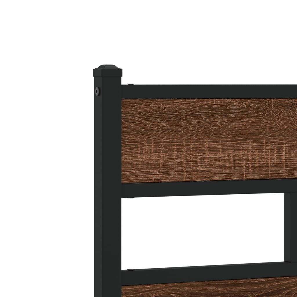 vidaXL Πλαίσιο Κρεβατιού Χωρ. Στρώμα Καφέ Δρυς 75x190εκ Επεξ. Ξύλο