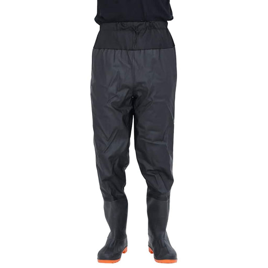 vidaXL Waist Waders με μπότες Μαύρο μέγεθος 43