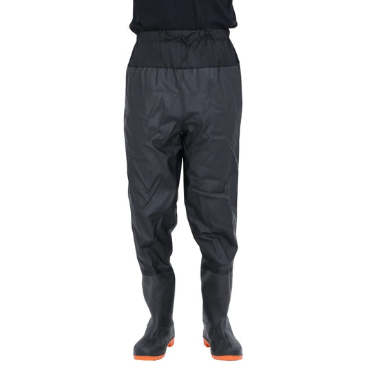 vidaXL Waist Waders με μπότες Μαύρο μέγεθος 44