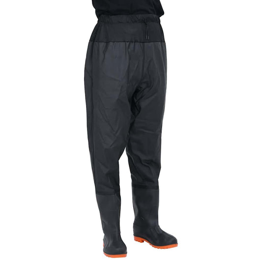 vidaXL Waist Waders με μπότες Μαύρο μέγεθος 46