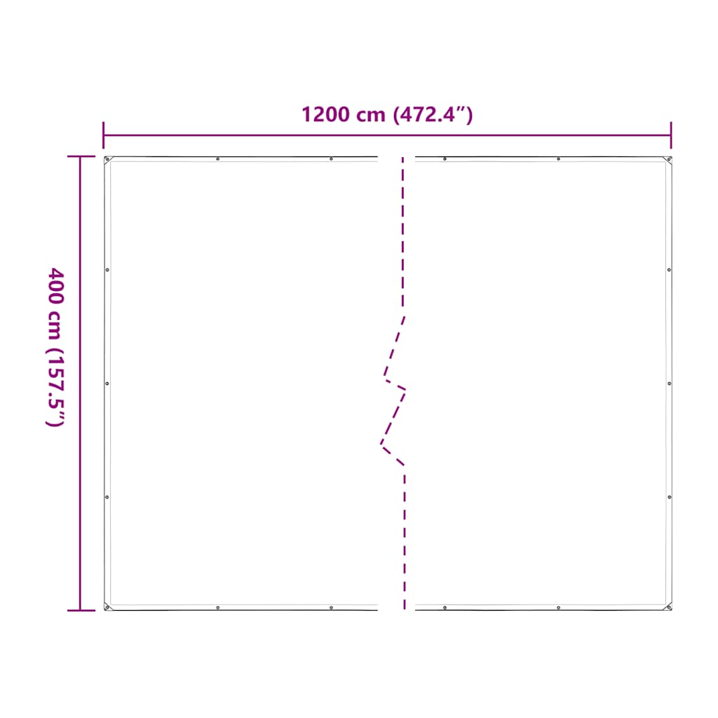 vidaXL Σαφής μουσαμάς με οπές 4x12 m Πολυαιθυλένιο