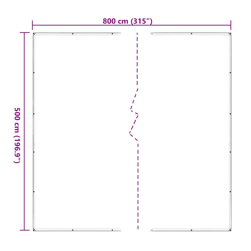 vidaXL Σαφής μουσαμάς με οπές 5x8 m Πολυαιθυλένιο