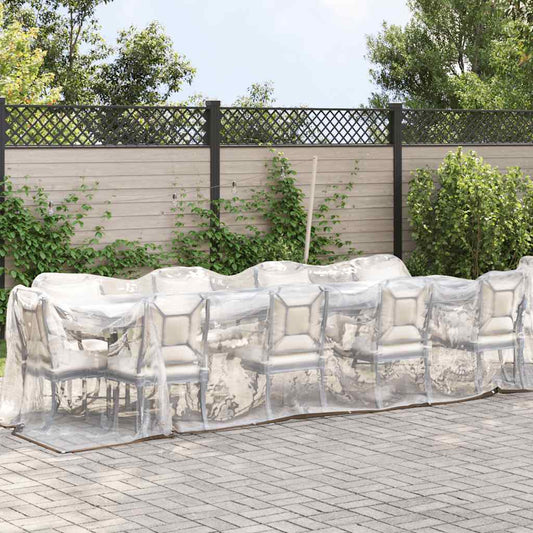 vidaXL Σαφής μουσαμάς με οπές 2x10 m πολυαιθυλένιο