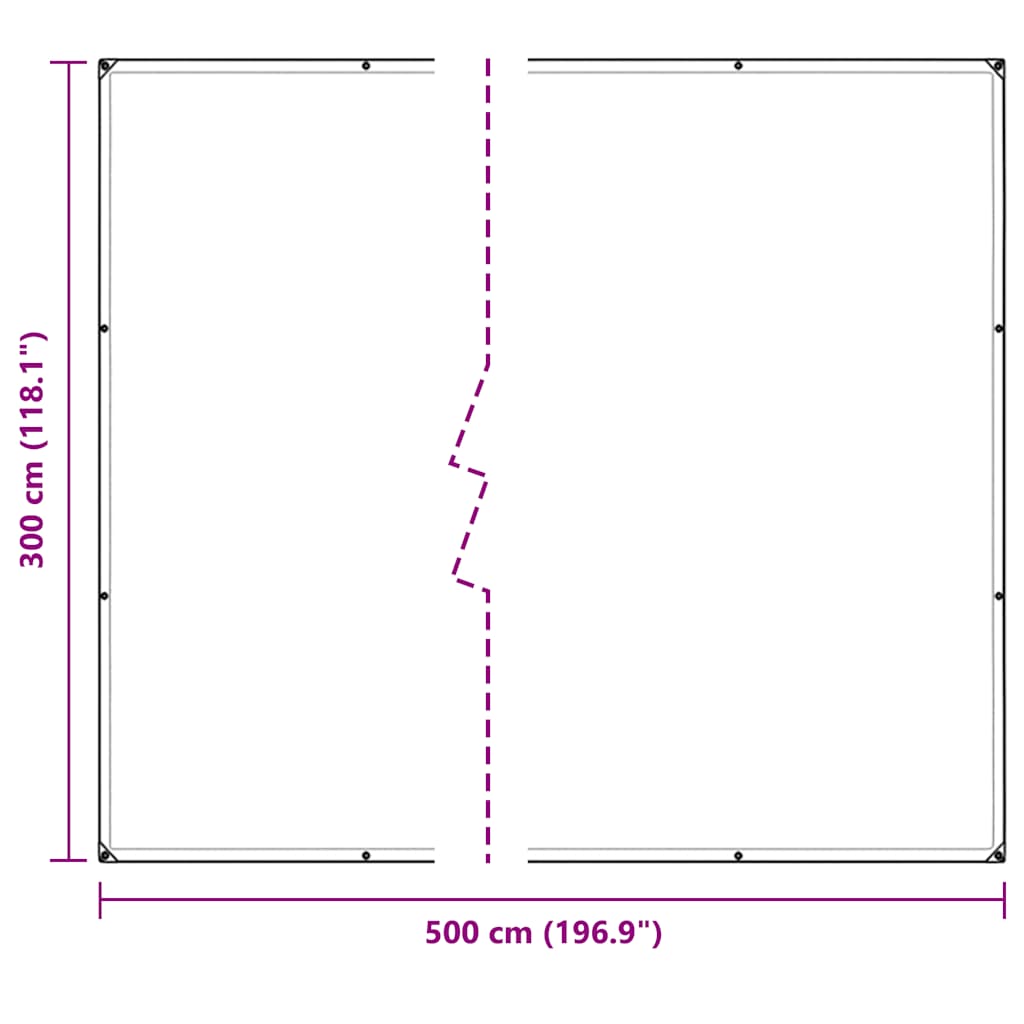 vidaXL Σαφής μουσαμάς με οπές 3x5 m PVC