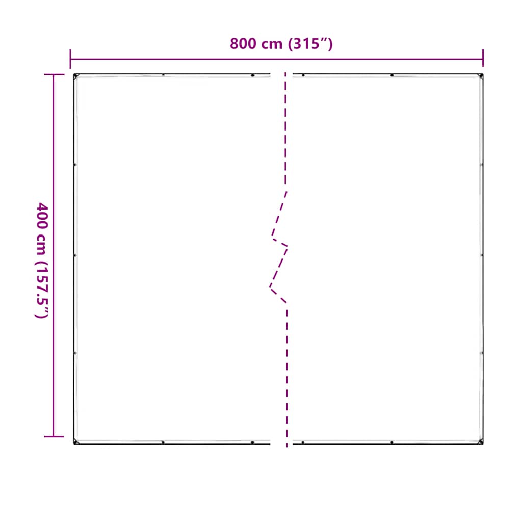 vidaXL σαφής μουσαμάς με τις οπές 4x8 m PVC
