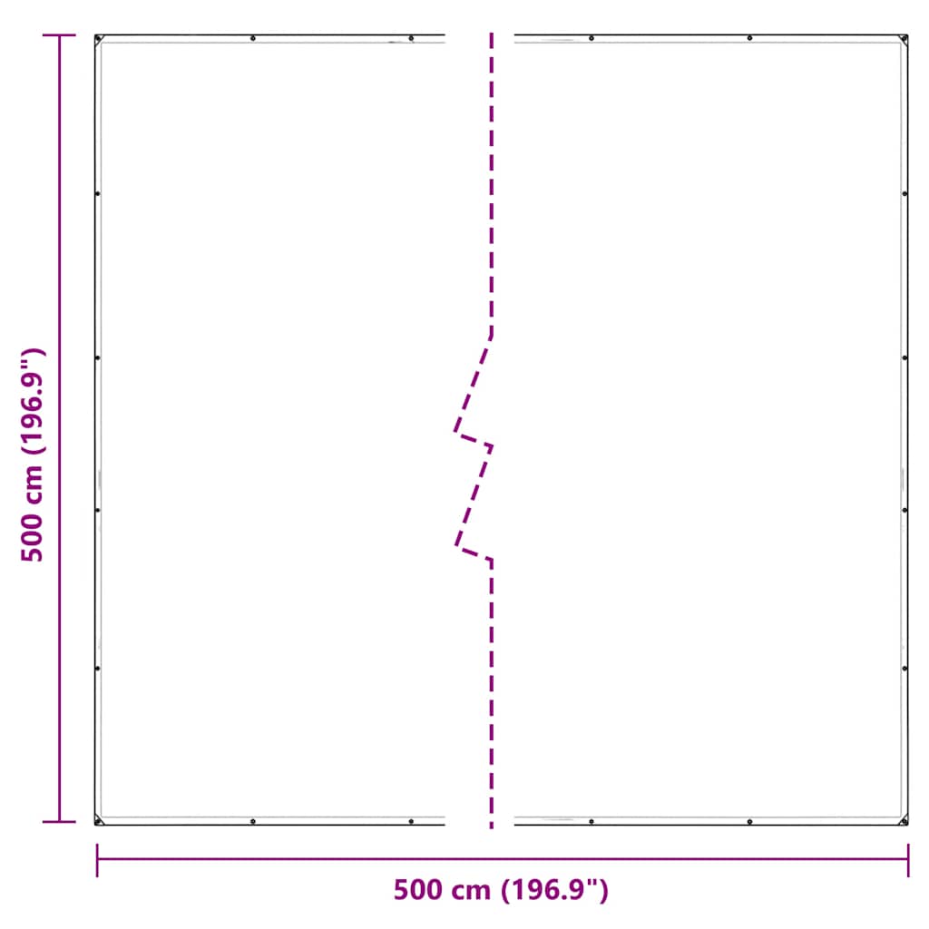 vidaXL Σαφής μουσαμάς με οπές 5x5 m PVC