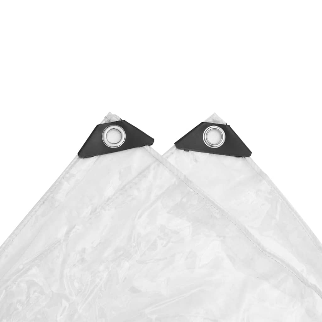 vidaXL σαφής μουσαμάς με τις οπές 8x8 m PVC