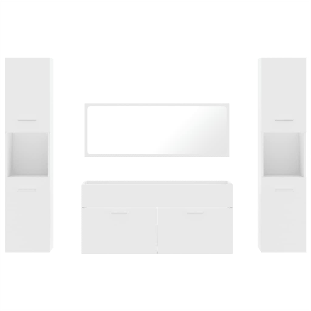 vidaXL Σετ Επίπλων Μπάνιου 4 Τεμαχίων Λευκό από Επεξεργασμένο Ξύλο