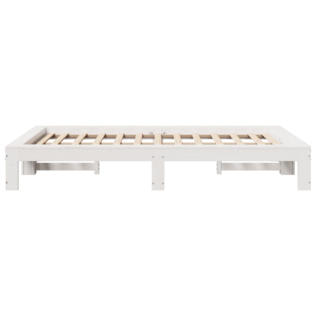 vidaXL Σκελετός Κρεβ. Χωρίς Στρώμα Λευκό 120x190 εκ Μασίφ Πεύκο