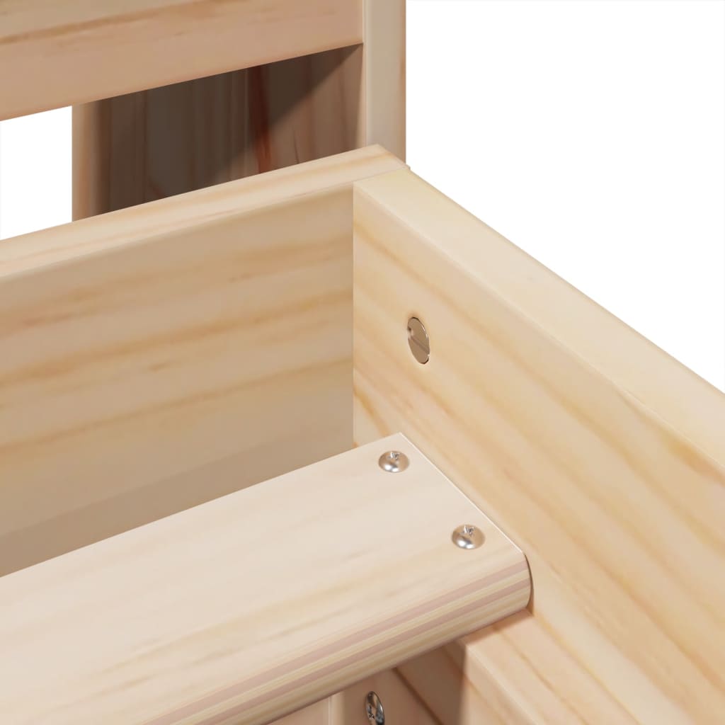 vidaXL Σκελετός Κρεβατιού Χωρίς Στρώμα 135x190 εκ Μασίφ Ξύλο Πεύκου