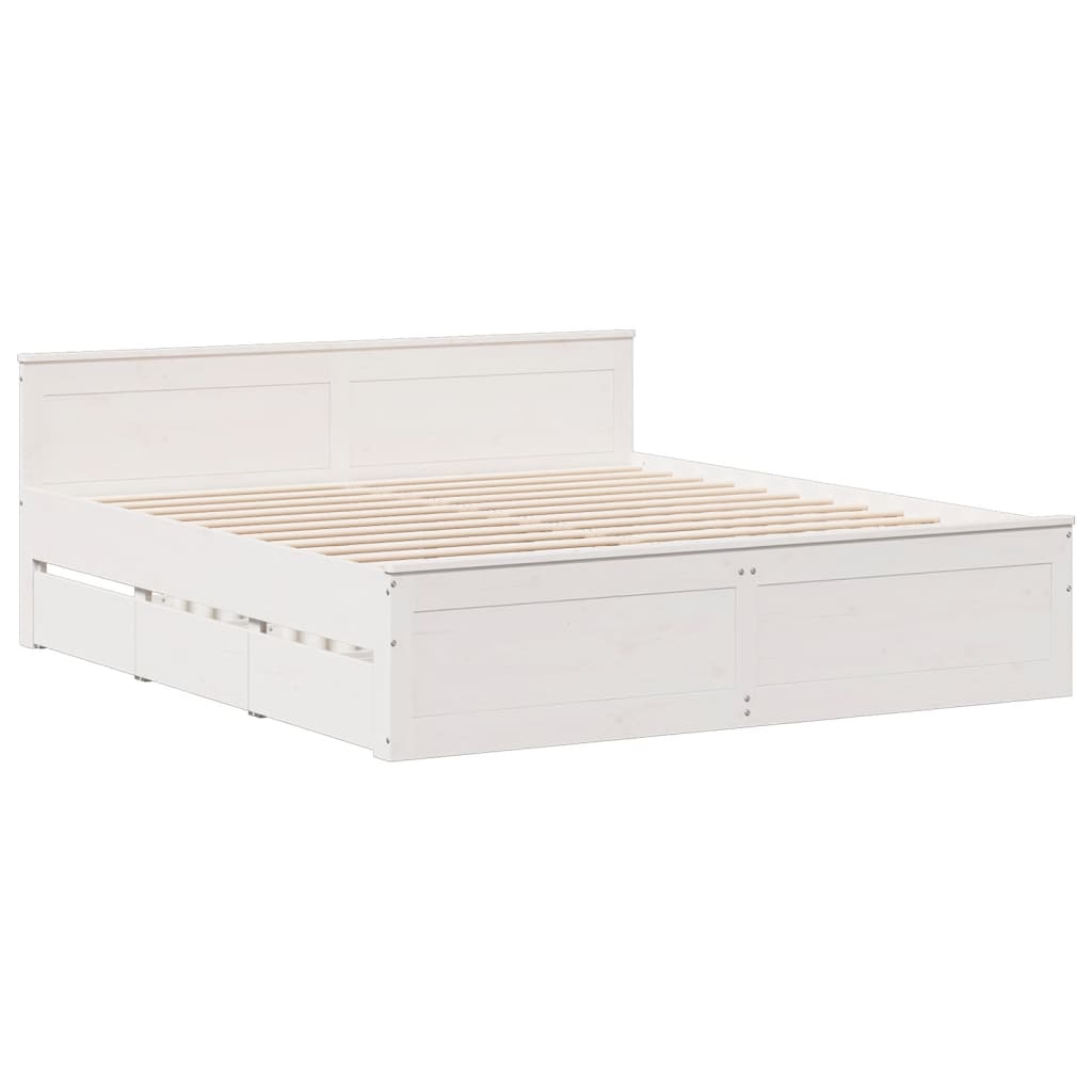 vidaXL Κρεβάτι Βιβλιοθήκη Χωρίς Στρώμα 180x200 εκ Μασίφ Ξύλο Πεύκου