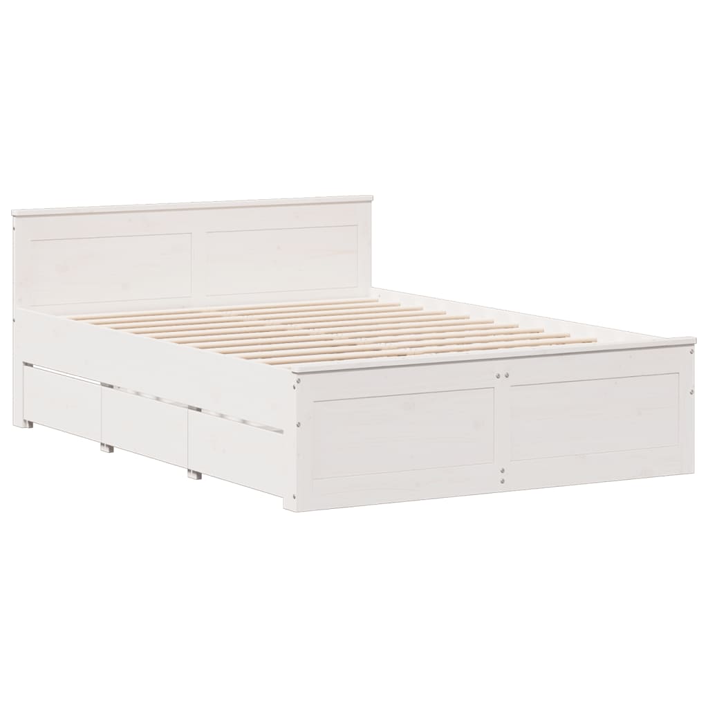 vidaXL Κρεβάτι Βιβλιοθήκη Χωρίς Στρώμα 150x200 εκ Μασίφ Ξύλο Πεύκου