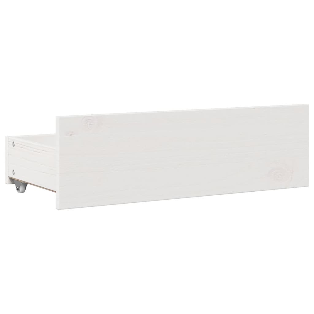 vidaXL Κρεβάτι Βιβλιοθήκη Χωρίς Στρώμα Λευκό 135x190 εκ Μασίφ Πεύκο