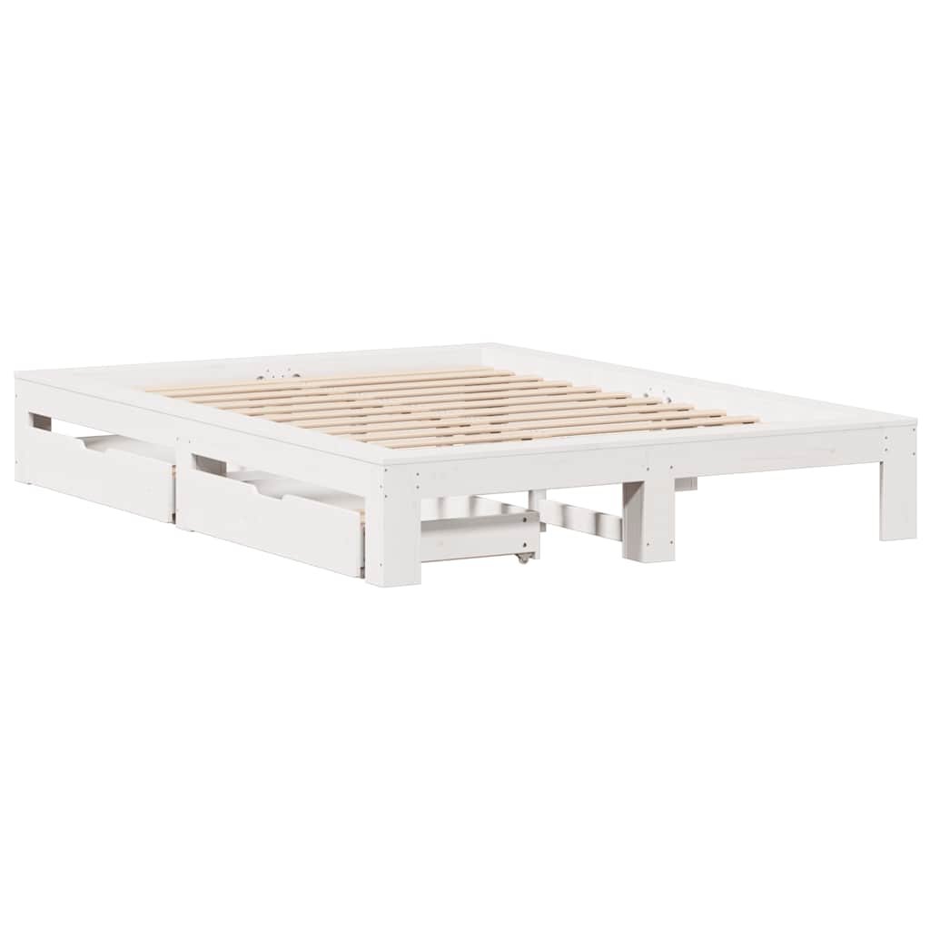 vidaXL Σκελετός Κρεβ. Χωρίς Στρώμα Λευκό 160x200 εκ Μασίφ Πεύκο