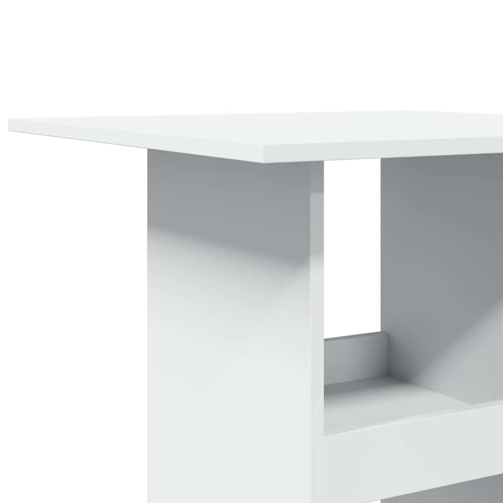 vidaXL Τραπέζι Μπαρ με Ράφια Λευκό 60x60x102 εκ. Επεξεργ. Ξύλο