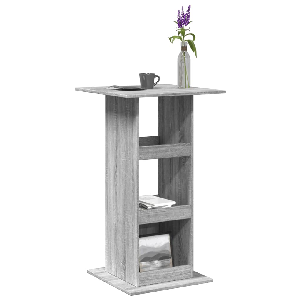 vidaXL Τραπέζι Μπαρ με Ράφια Γκρι Sonoma 60x60x102 εκ. Επεξ. Ξύλο