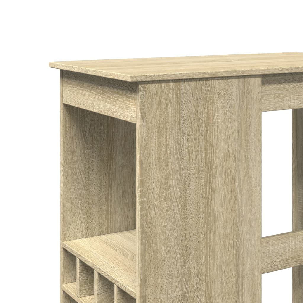 vidaXL Τραπέζι Μπαρ με Ράγες Sonoma Δρυς 90x47,5x103,5εκ Επεξεργ. Ξύλο