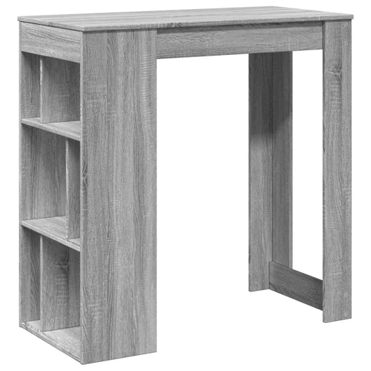 vidaXL Τραπέζι Μπαρ με Ράφια Γκρι Sonoma 102x50x103,5εκ. Επεξεργ. Ξύλο