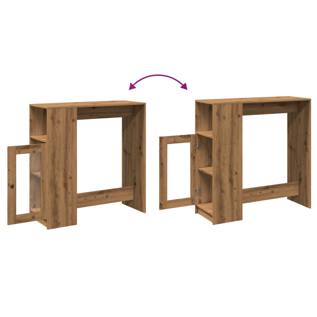 vidaXL Τραπέζι Μπαρ με Ράγες Δρυς 101x40x103,5 εκ. Επεξεργ. Ξύλο