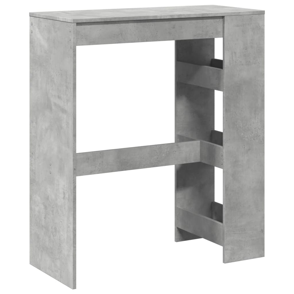 vidaXL Τραπέζι Μπαρ με Ράφια Γκρι Σκυρ. 90x40x103,5 εκ Επεξεργ. Ξύλο
