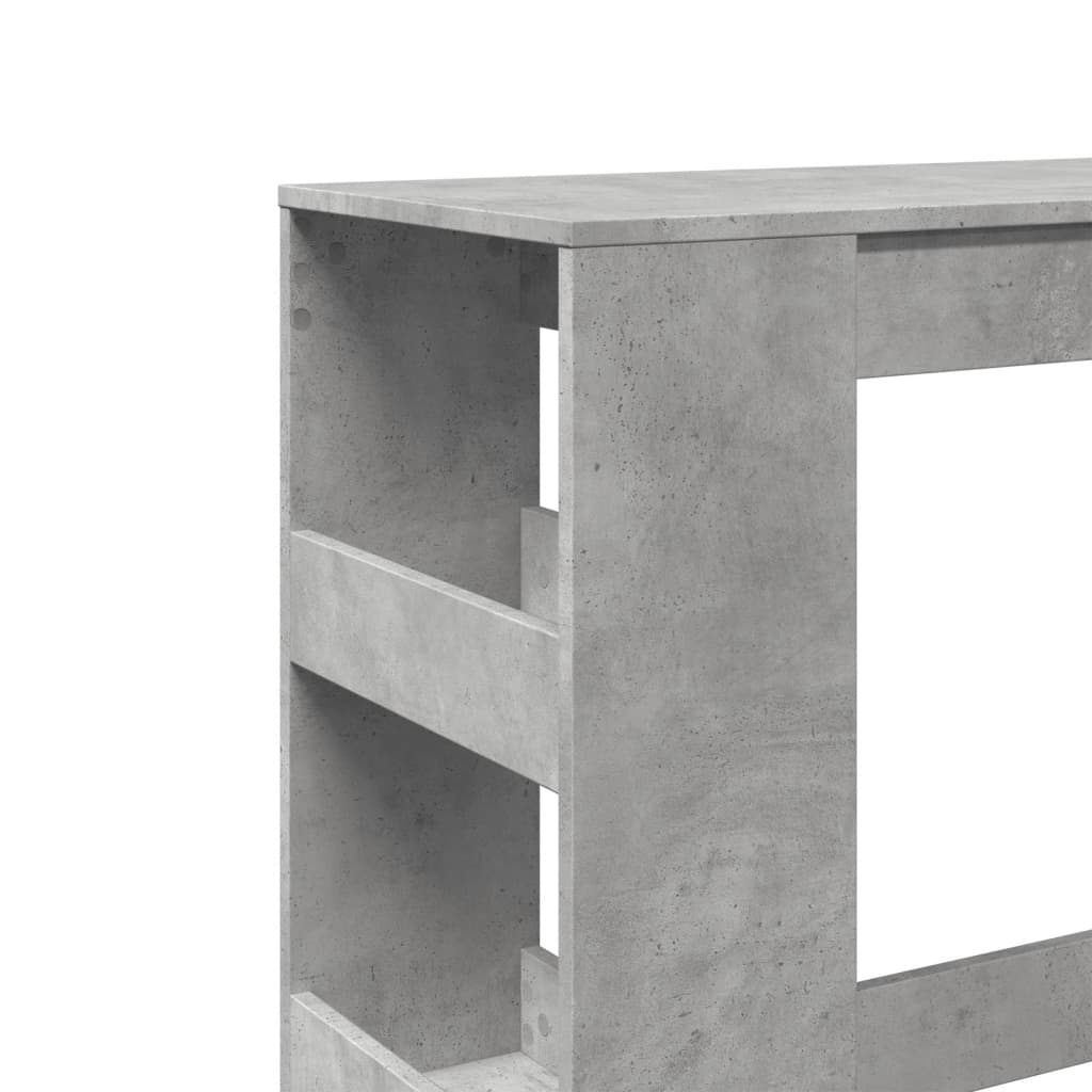 vidaXL Τραπέζι Μπαρ με Ράφια Γκρι Σκυρ. 90x40x103,5 εκ Επεξεργ. Ξύλο