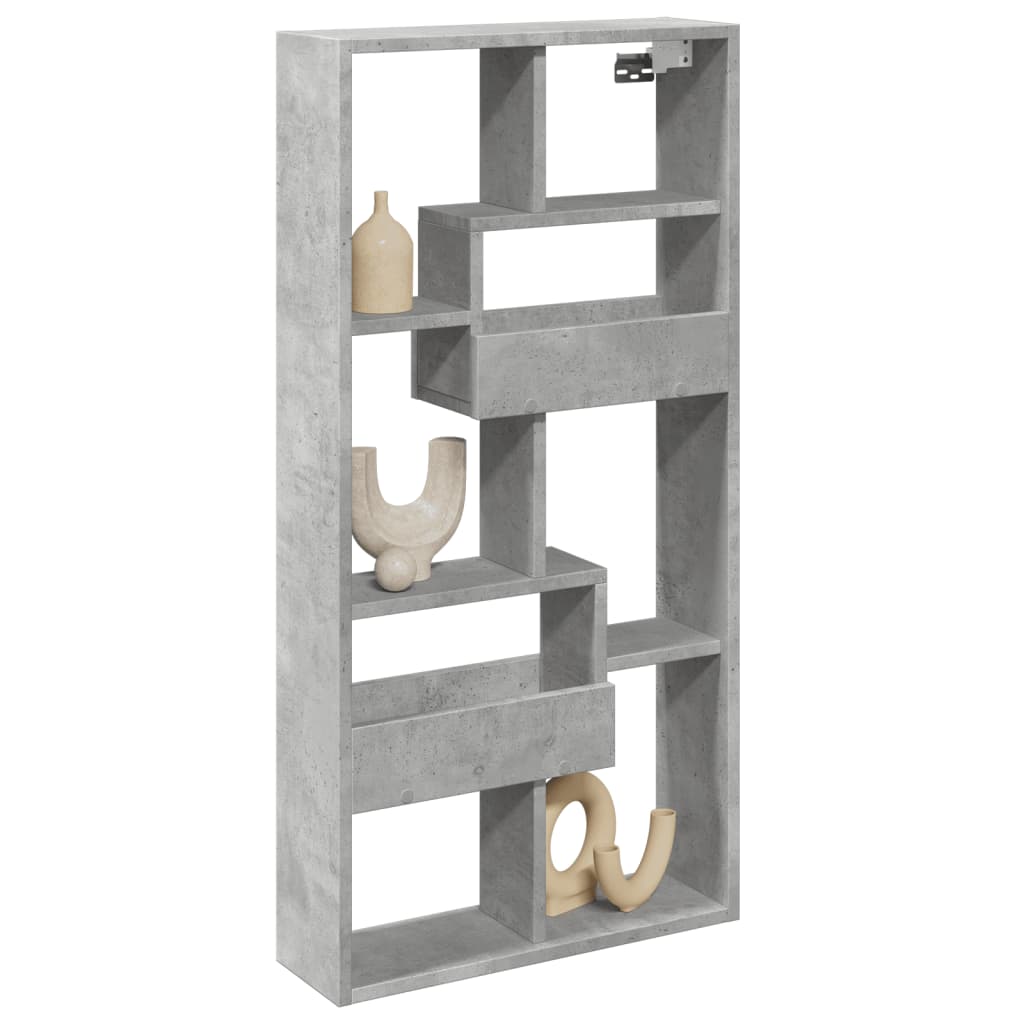 vidaXL Ντουλάπι Τοίχου Γκρι Σκυρ. 50x15x100 εκ. Επεξεργασμένο Ξύλο