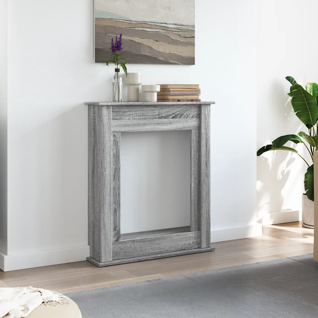 vidaXL Πλαίσιο Τζακιού Γκρι Sonoma 75x20x87,5 εκ. από Επεξ. Ξύλο
