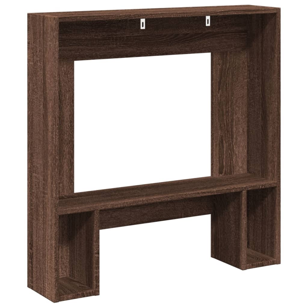 vidaXL Πλαίσιο Τζακιού Καφέ Δρυς 81x18x82 εκ. από Επεξ. Ξύλο