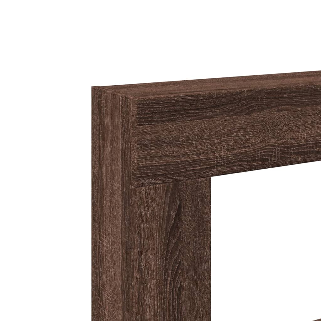 vidaXL Πλαίσιο Τζακιού Καφέ Δρυς 81x18x82 εκ. από Επεξ. Ξύλο