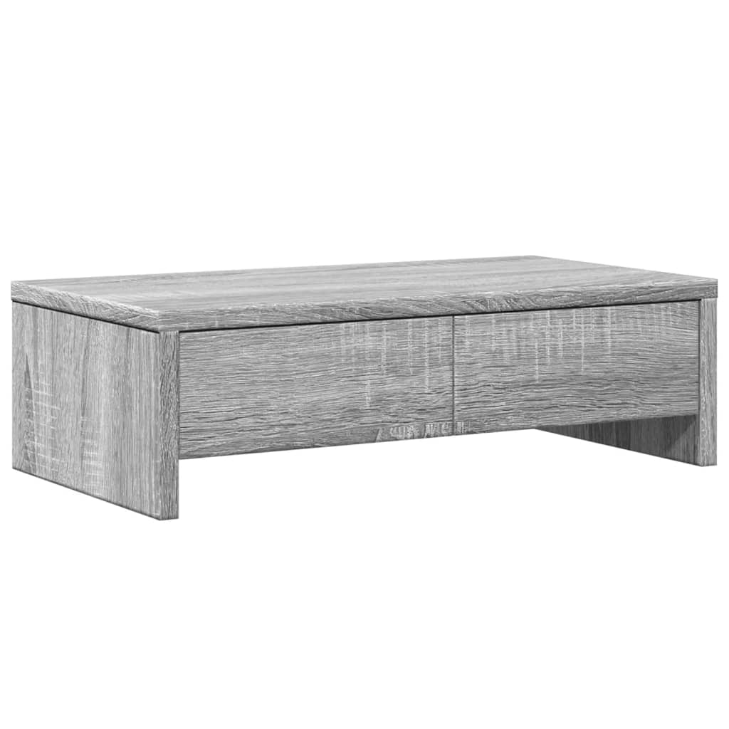 vidaXL Βάση Οθόνης με Συρτάρια Γκρι Sonoma 50x27x15 εκ. Επεξεργ. Ξύλο