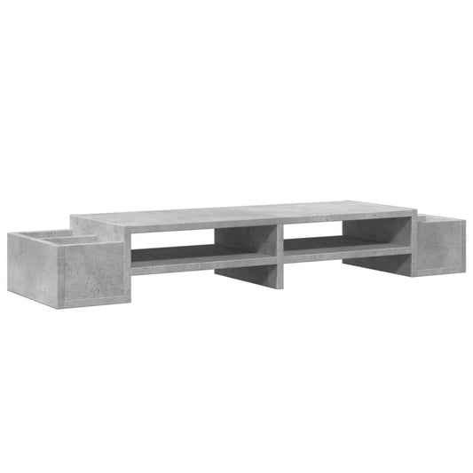 vidaXL Βάση Οθόνης με Αποθ. Γκρι Σκυρ. 100x27x15 εκ. Επεξεργ. Ξύλο